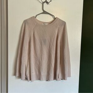 NWT halston heritage light pinkish beige cashmere and silk poncho style sweater